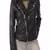 Womens genuine lambskin black leather motorcycle slim fit designer ladies biker jacket-c136