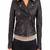 Womens genuine lambskin black leather motorcycle slim fit designer ladies biker jacket-c138