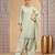 Green satin silk kurta set with farsi pant style & dupatta