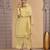 Yellow satin silk kurta set with farsi pant style & dupatta