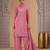 Pink satin silk kurta set with farsi pant style & dupatta