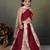 maroon silk printed lehenga choli set for girls