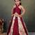 maroon silk printed lehenga choli set for girls