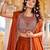 rust silk sequins & beaded embroidered lehenga choli