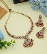 rani kundan beads matte gold alloy choker necklace