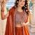 rust silk sequins & beaded embroidered lehenga choli