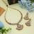 White color matte gold necklace set