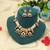 Rani & green color matte gold necklace set