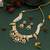 Green color matte gold necklace set