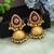 Maroon color big size jhumka kasmiri earrings
