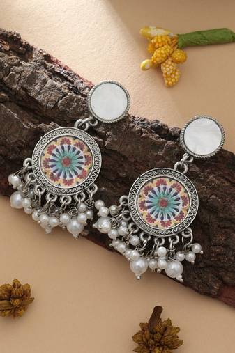 Multi color oxidised earrings