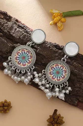 Multi color oxidised earrings