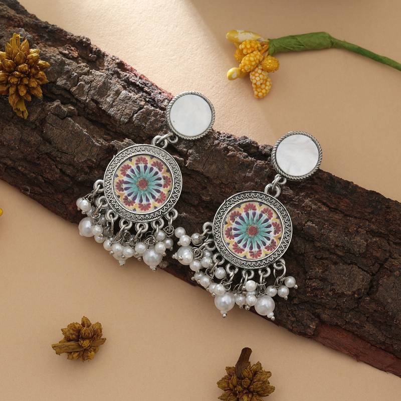 Multi color oxidised earrings