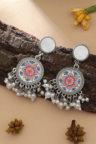 Multi color oxidised earrings