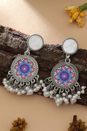 Multi color oxidised earrings