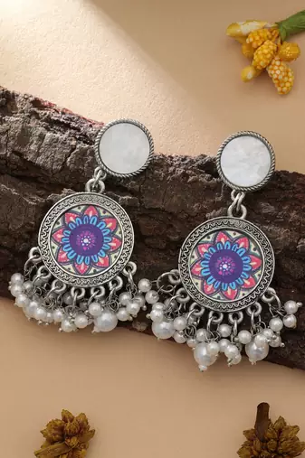 Multi color oxidised earrings
