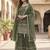 Green embroidery  fandy silk full stitched sharara palazzo