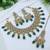 beautiful green antique gold plated ad/zircon work polki necklace jewelry set with maangtika