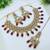 beautiful maroon antique gold plated ad/zircon work polki necklace jewelry set with maangtika