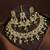 beautiful green antique gold plated ad/zircon work polki necklace jewelry set with maangtika