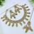 beautiful green antique gold plated ad/zircon work polki necklace jewelry set with maangtika