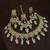 beautiful multicolor antique gold plated ad/zircon work polki necklace jewelry set with maangtika