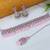 beautiful pink rhodium plated ad/zircon work polki necklace jewelry set with maangtika