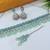 beautiful mint green rhodium plated ad/zircon work polki necklace jewelry set with maangtika