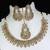 beautiful champaigne gold antique gold plated ad/zircon work polki necklace jewelry set with maangtika