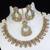 beautiful champaigne gold antique gold plated ad/zircon work polki necklace jewelry set with maangtika
