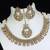 beautiful champaigne gold antique gold plated ad/zircon work polki necklace jewelry set with maangtika