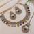 beautiful multicolor antique gold plated ad/zircon work polki necklace jewelry set with maangtika
