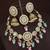designer multicolor mehendi gold plated ad/zircon work polki necklace jewelry set with maangtika