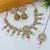 designer multicolor mehendi gold plated ad/zircon work polki necklace jewelry set with maangtika