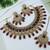 royal maroon mehendi gold plated ad/zircon work polki necklace jewelry set with maangtika