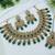 stunning green mehendi gold plated ad/zircon work polki necklace jewelry set with maangtika