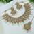 designer multicolor mehendi gold plated ad/zircon work polki necklace jewelry set with maangtika
