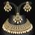 designer golden mehendi gold plated ad/zircon work polki necklace jewelry set with maangtika