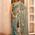 Teal Color  Floral Embroidery Work Silk Saree