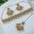 designer lct mehendi gold plated ad/zircon work polki necklace jewelry set with maangtika