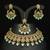 stunning firozi mehendi gold plated ad/zircon work polki necklace jewelry set with maangtika