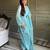 Sky Blue Crunchy Silk Farshi Salwar Suit Set with Siroski Work