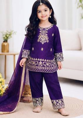 Designer party wear look kids top salwar & dupata 1
