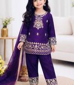 Designer party wear look kids top salwar & dupata