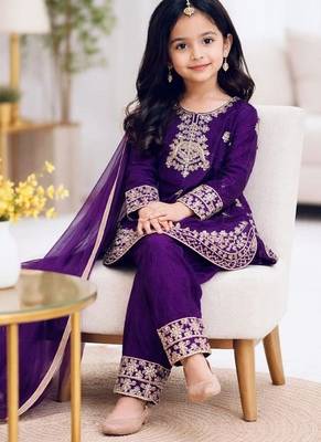 Designer party wear look kids top salwar & dupata 2