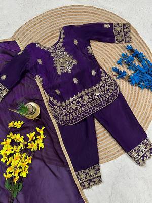 Designer party wear look kids top salwar & dupata 3