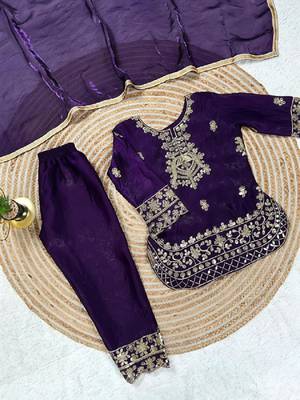 Designer party wear look kids top salwar & dupata 4