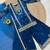 Blue embroidered sequence work fendy silk kids kurta set