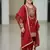 Red embroidered sequence work fendy silk kids kurta set