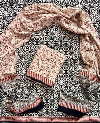 Multicolor cotton dress material with mul dupatta 1